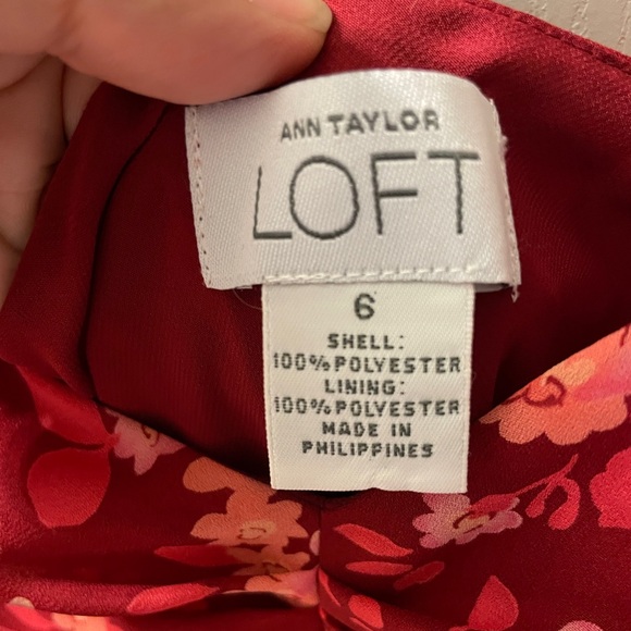 Ann Taylor Loft Red Flower Dress - Picture 3 of 4